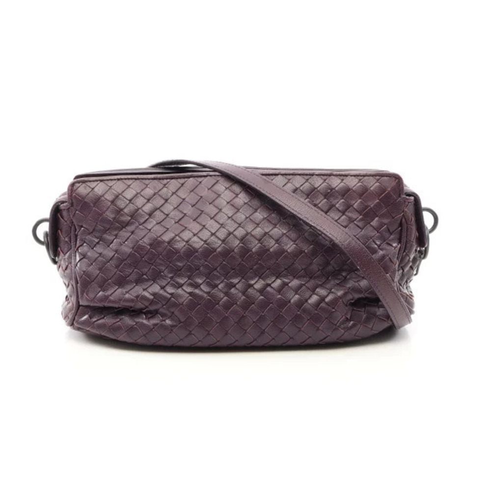 Bottega Veneta Intrecciato Shoulder Bag Leather Purple